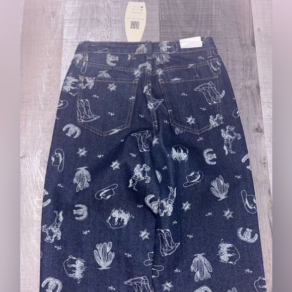 🤠NWT Cali 1850 Western Wide Leg Blue Jeans - Picture 7 of 10